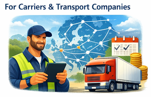 Aziende di trasporto e trasportatori che trovano lavoro nel settore merci e gestiscono digitalmente i percorsi